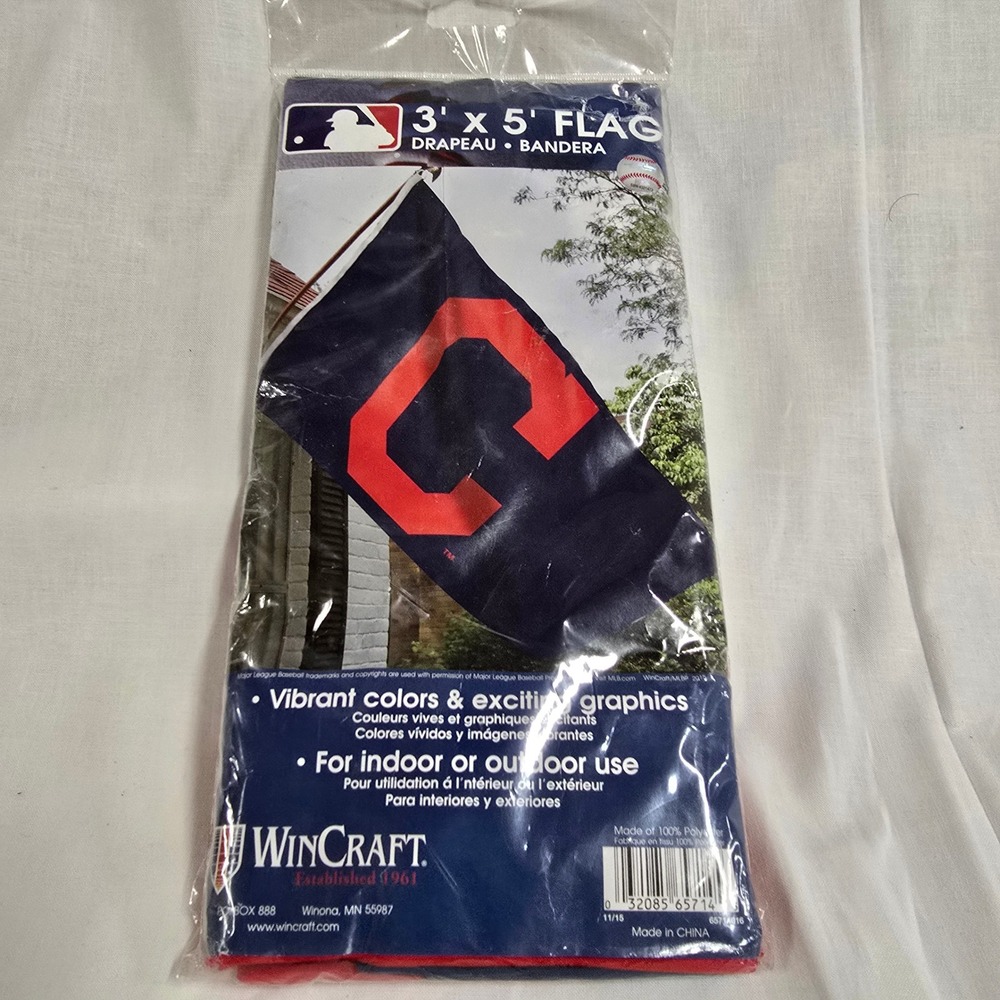 WinCraft Cleveland Indians MLB 3x5 Flag Navy Blue Red Baseball Banner New